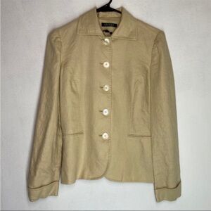 Lauren by Ralph Lauren linen tan/khaki jacket.